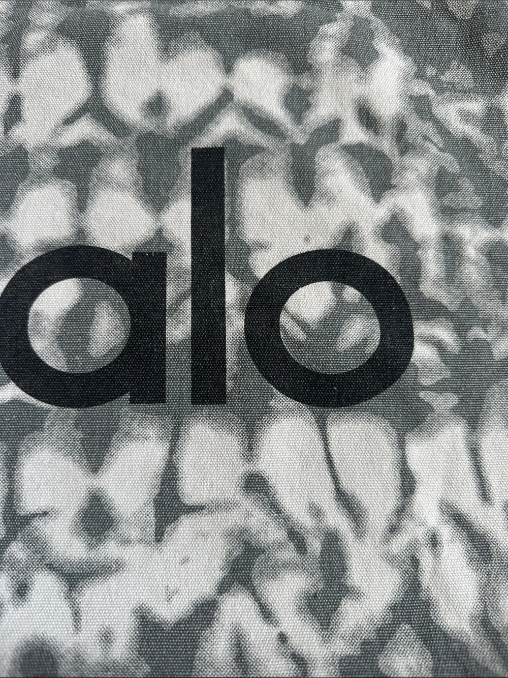 ALO Yoga Gray & White Tie-Dye Canvas Tote with Logo